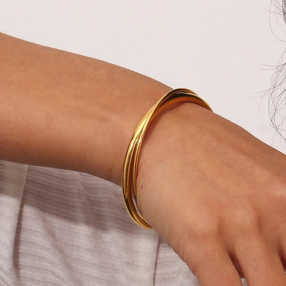 [Royal Vicky]Rianne Layered Gold Bangle