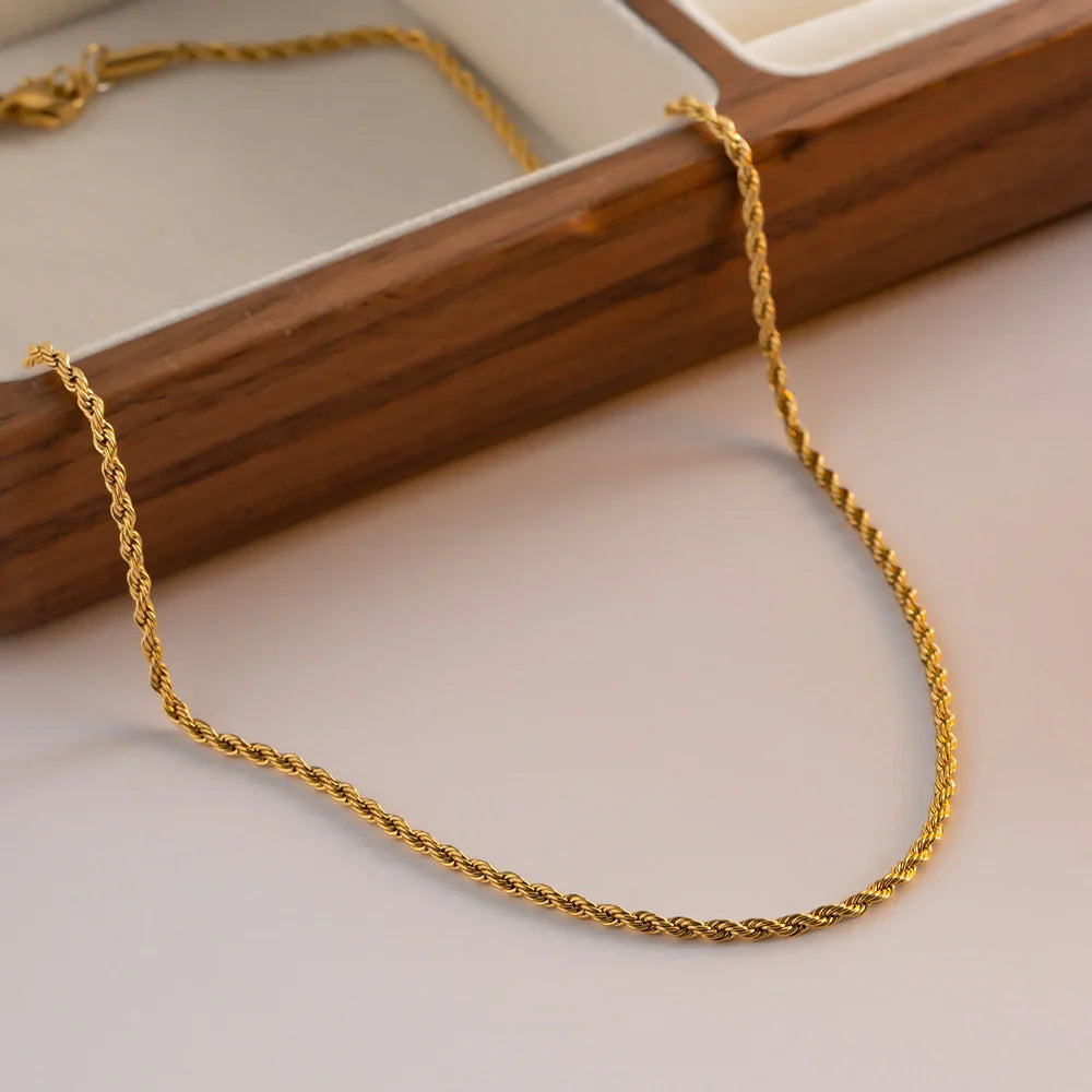 [Royal Vicky]Calle Rope Chain Gold Necklace
