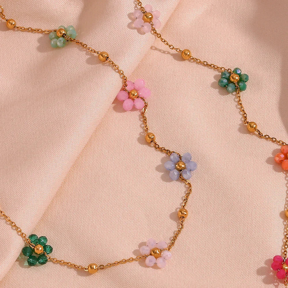 [Royal Vicky]Azalea Floral Gold Necklace