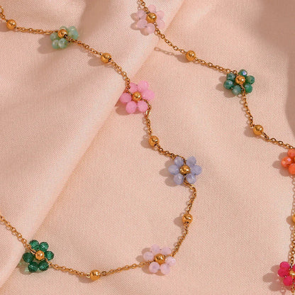 [Royal Vicky]Azalea Floral Gold Necklace