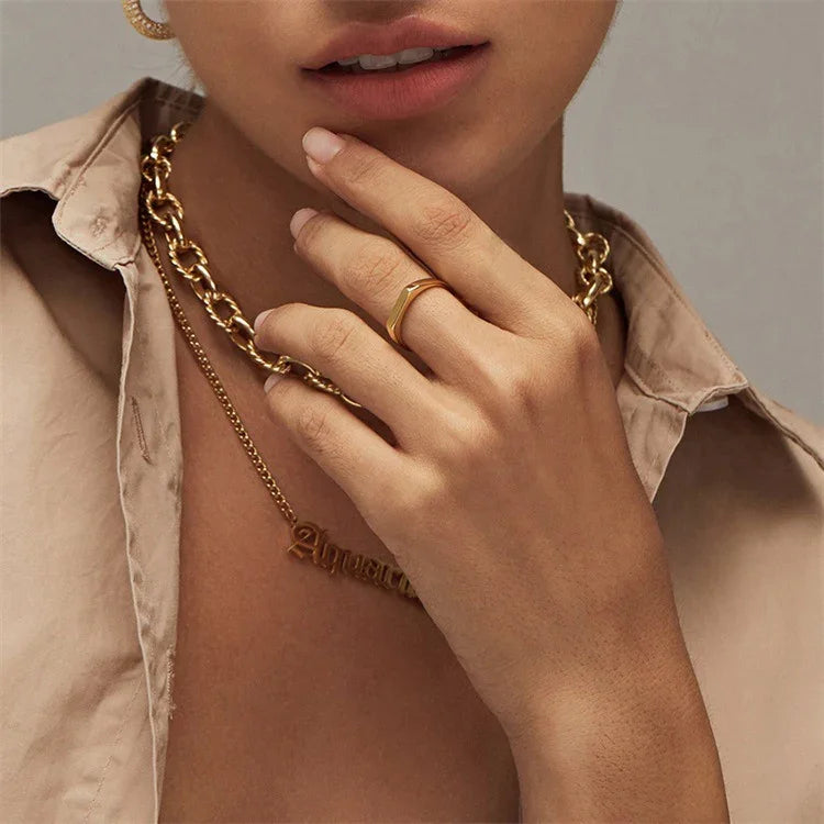 [Royal Vicky]Sasha Geometric Gold Ring