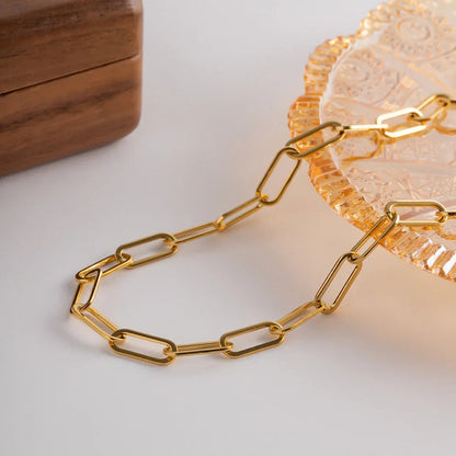 [Royal Vicky]Ria Gold Paperclip Chain Necklace