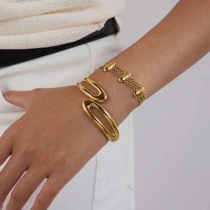 [Royal Vicky]Kathleen Layered Chain Gold Bracelet