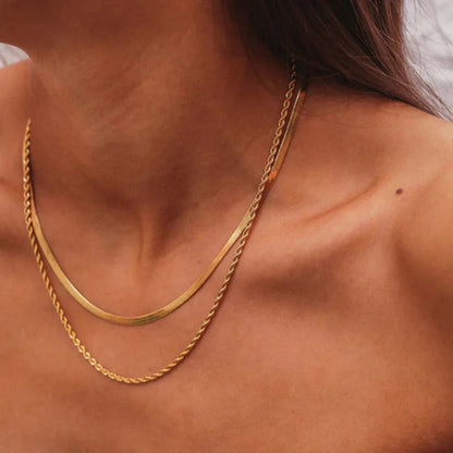 [Royal Vicky]Hailey Layered Gold Chain Necklace