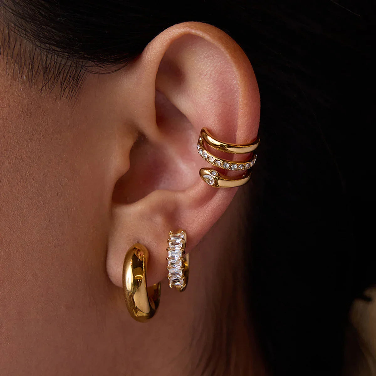 [Royal Vicky]Orielle Staple Gold Earrings Bundle