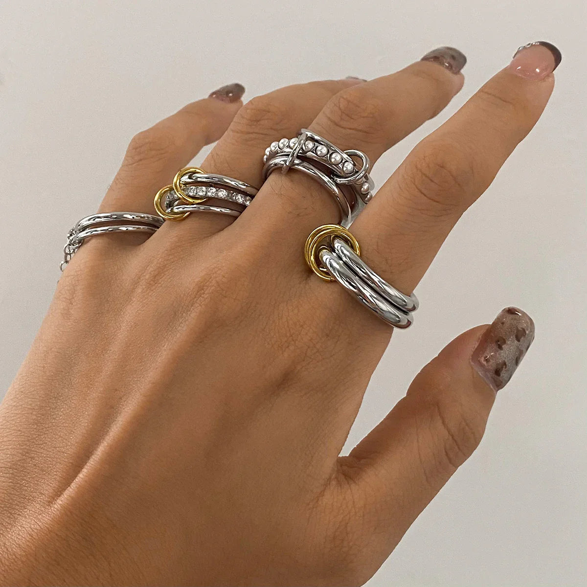 [Royal Vicky]Mikayla Stacked Freshwater Pearl Ring