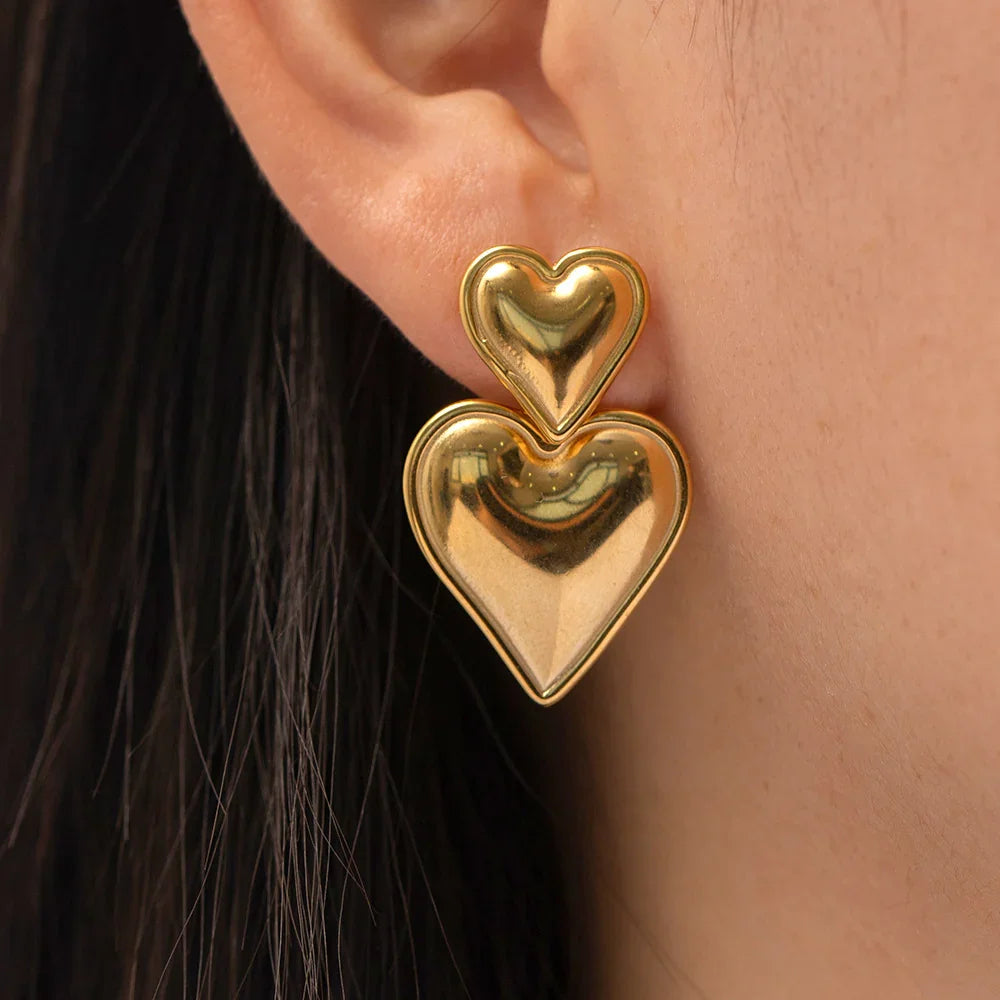 [Royal Vicky]Zofia Gold Heart Earrings