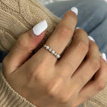 [Royal Vicky]Keisha Diamond Pearl Ring
