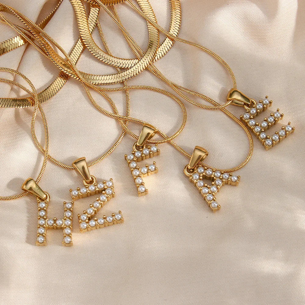 [Royal Vicky]Fiona Layered Gold Initial Letter Necklace