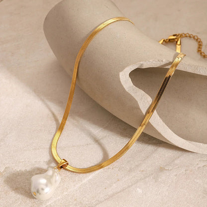 [Royal Vicky]Glorietta Herringbone Pearl Necklace