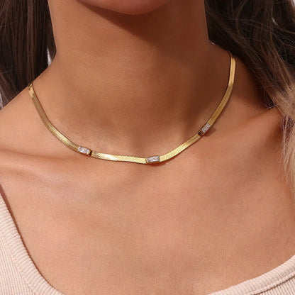 [Royal Vicky]Eve Herringbone Gold Necklace
