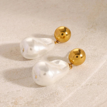 [Royal Vicky]Ariana Chunky Pearl Drop Earrings