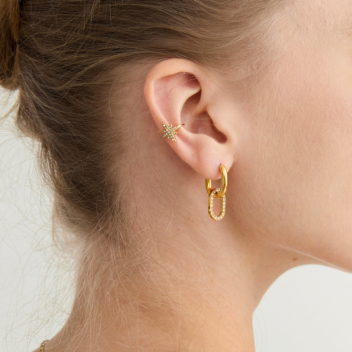 [Royal Vicky]Aina Double Hoop Diamond Earrings