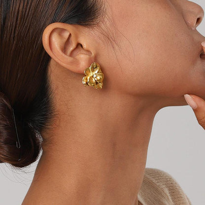 [Royal Vicky]Ainsley Floral Gold Earrings