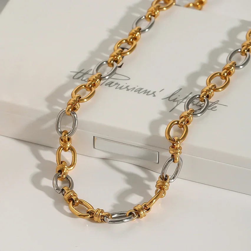 [Royal Vicky]Addison Two Tone Gold Necklace