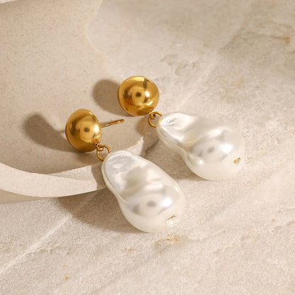 [Royal Vicky]Ariana Chunky Pearl Drop Earrings
