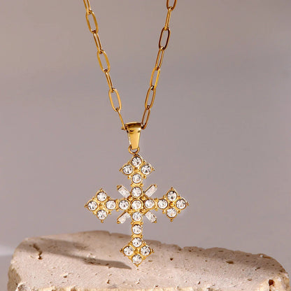 [Royal Vicky]Divina Crystal Cross Necklace
