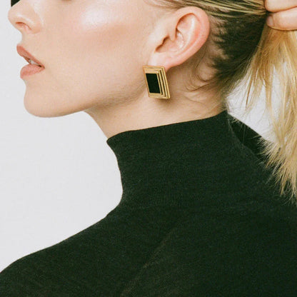 [Royal Vicky]Sybil Gold Enamel Earrings