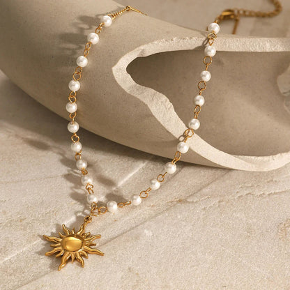 [Royal Vicky]Apollo Sun Pearl Necklace