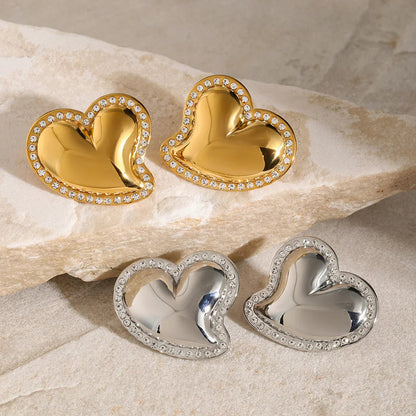 [Royal Vicky]Holly Heart Gold Earrings