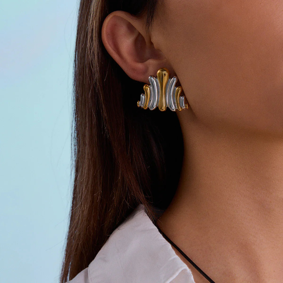 [Royal Vicky]Nora Ripple Gold Earrings