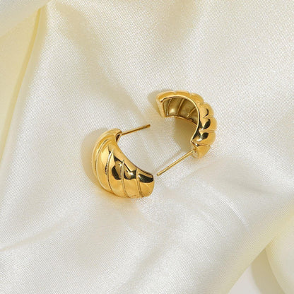 [Royal Vicky]Lucina Gold Huggie Earrings
