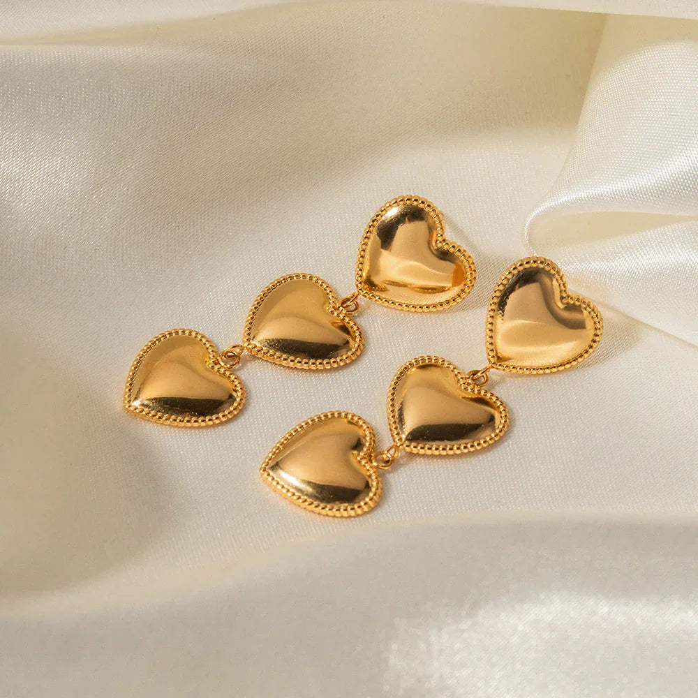 [Royal Vicky]Aimee Gold Heart Earrings