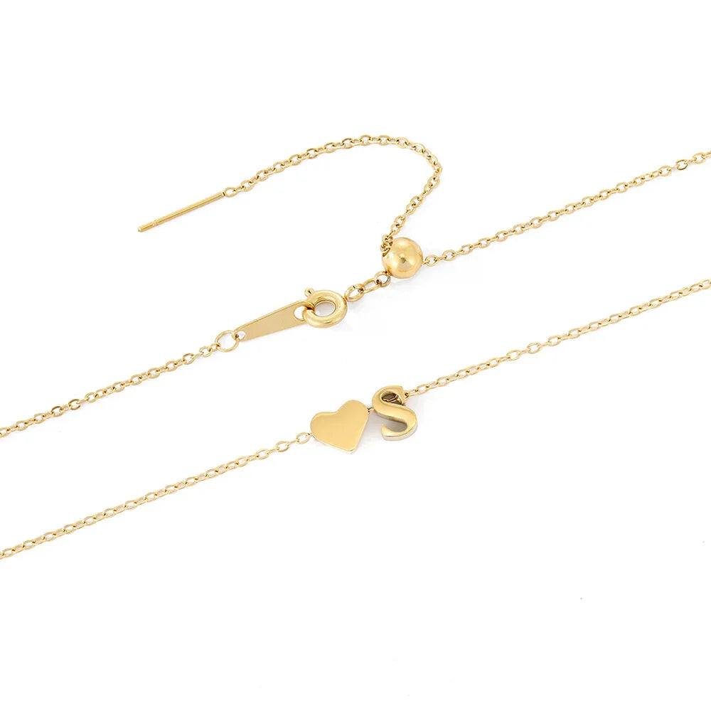 [Royal Vicky]Ria Initial Letter Gold Necklace