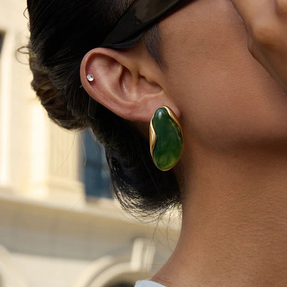 [Royal Vicky]Amelise Polished Gemstone Earrings