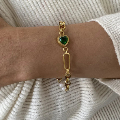 [Royal Vicky]Maddison Pearl Chain Gold Bracelet