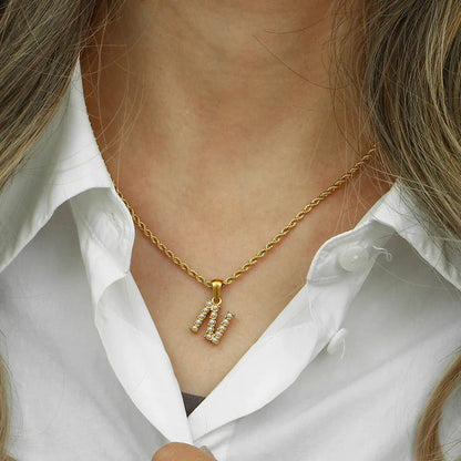 [Royal Vicky]Elodie Initial Letter Pearl Necklace