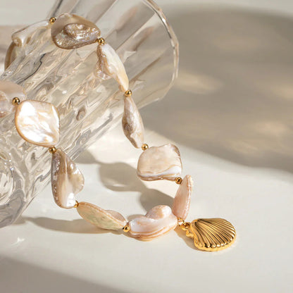[Royal Vicky]Aquamarine Seashell Necklace