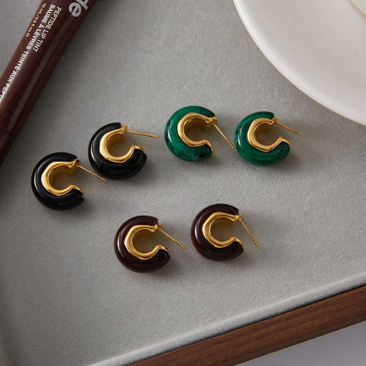 [Royal Vicky]Lexi Chunky Enamel Hoops
