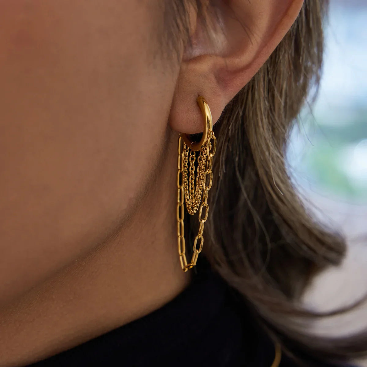 [Royal Vicky]Alaina Link Chain Hoops