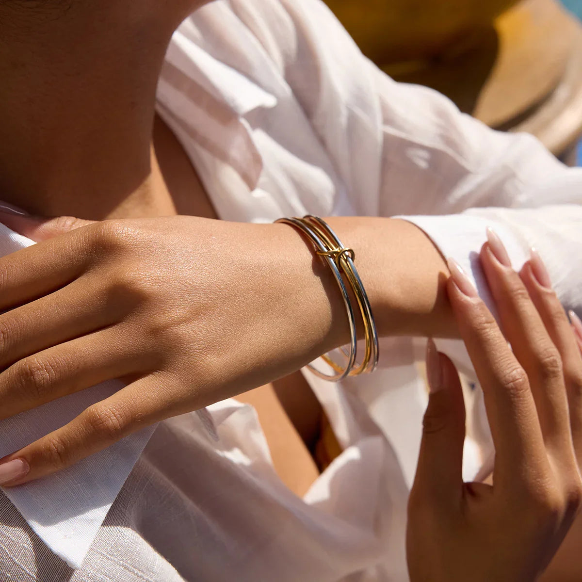 [Royal Vicky]Romina Two Tone Stacked Bracelet