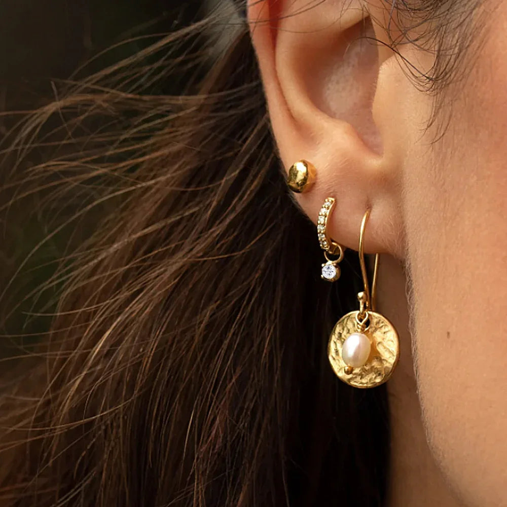[Royal Vicky]Blake Reversible Diamond Hoops