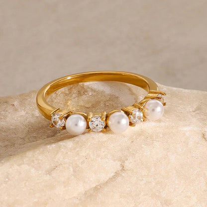 [Royal Vicky]Keisha Diamond Pearl Ring
