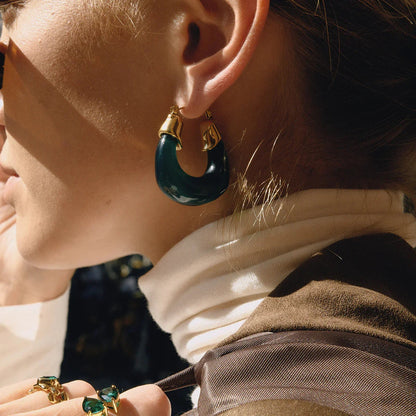 [Royal Vicky]Leighton Chunky Enamel Hoops