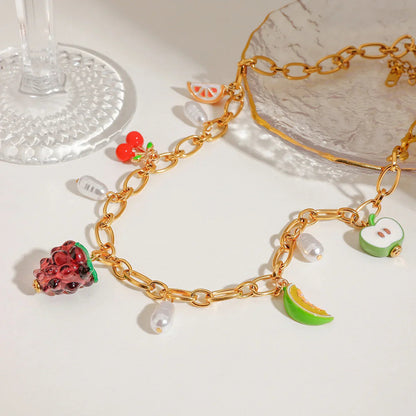 [Royal Vicky]Michelle Fruit Charm Gold Necklace