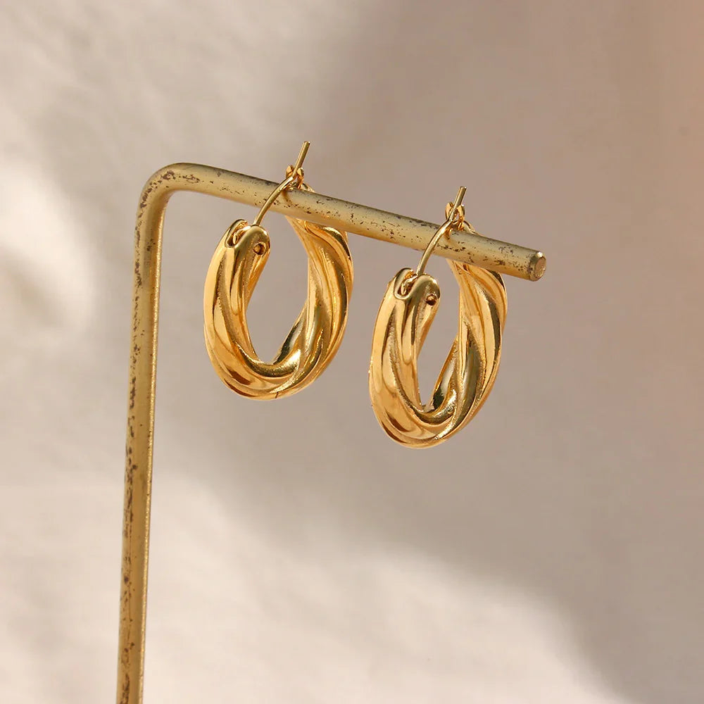 [Royal Vicky]Denisse Twisted Hoop Earrings
