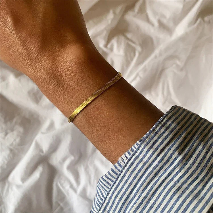 [Royal Vicky]Vida Gold Herringbone Bracelet