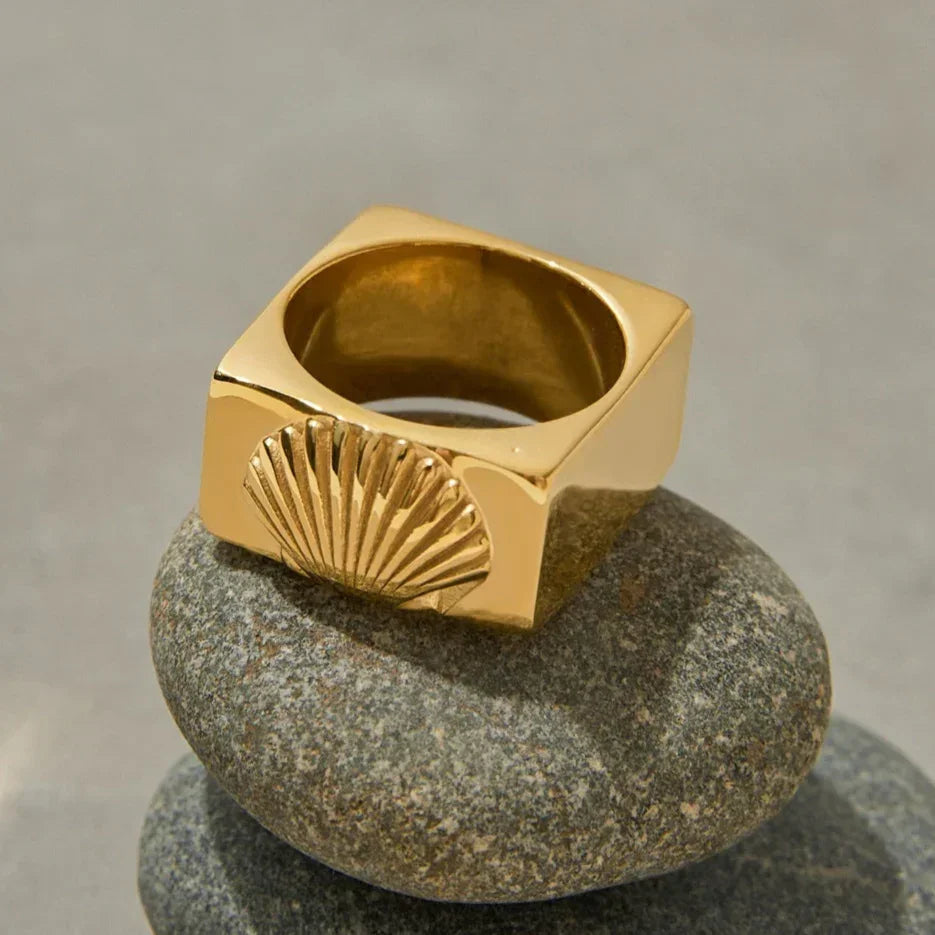 [Royal Vicky]Carlotta Geometric Shell Ring