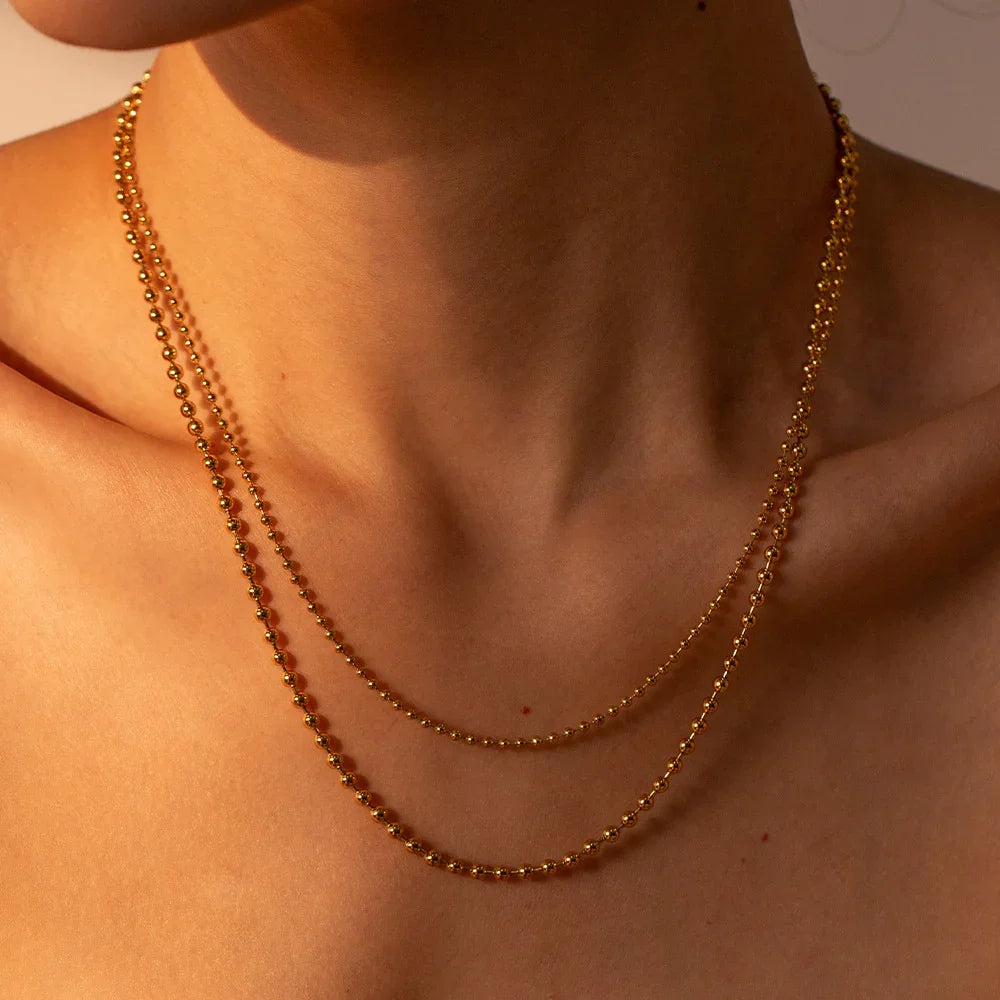 [Royal Vicky]Layered Ball Chain Necklace