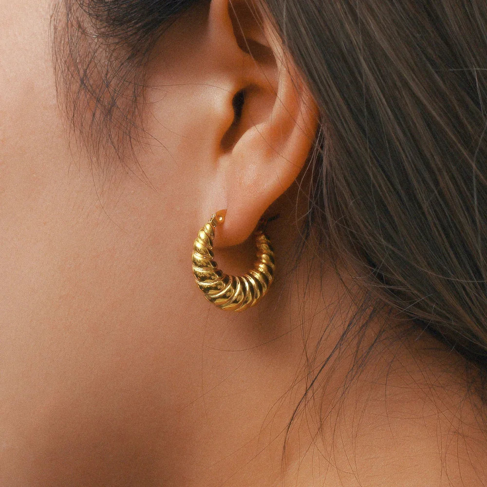 [Royal Vicky]Croissant Hoop Earrings