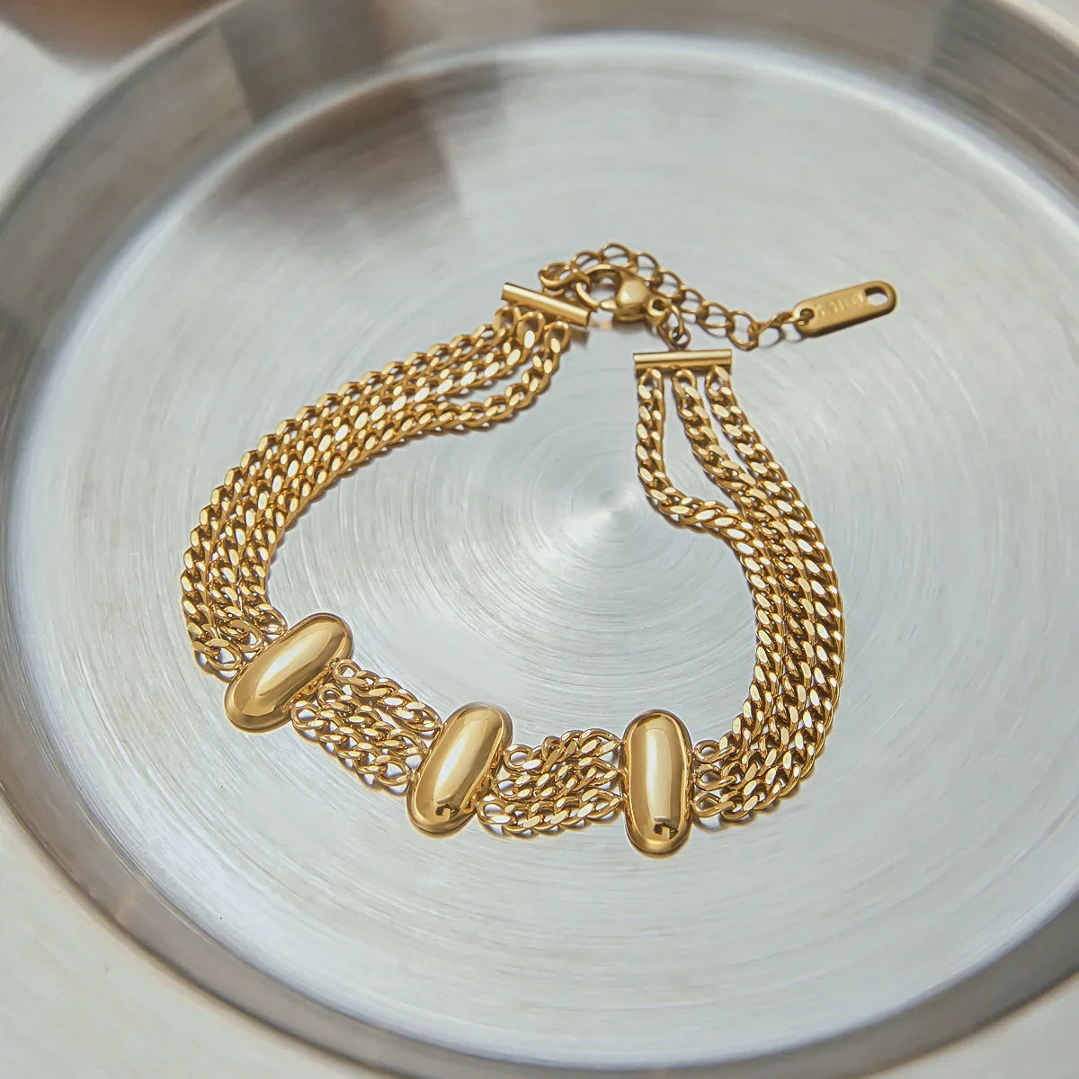 [Royal Vicky]Kathleen Layered Chain Gold Bracelet