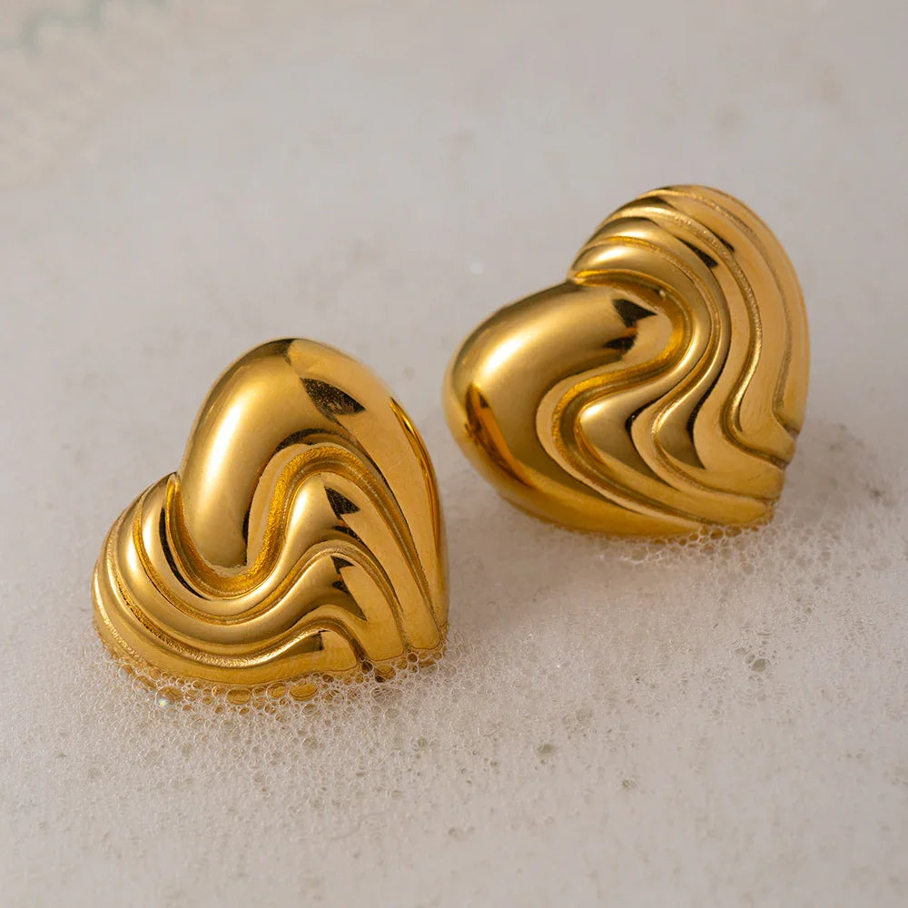 [Royal Vicky]Milena Heart Gold Earrings