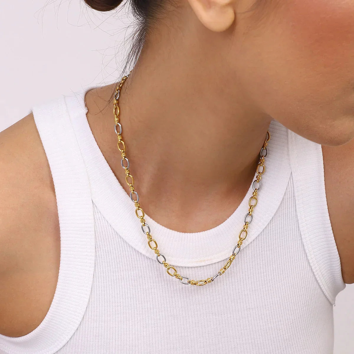 [Royal Vicky]Addison Two Tone Gold Necklace
