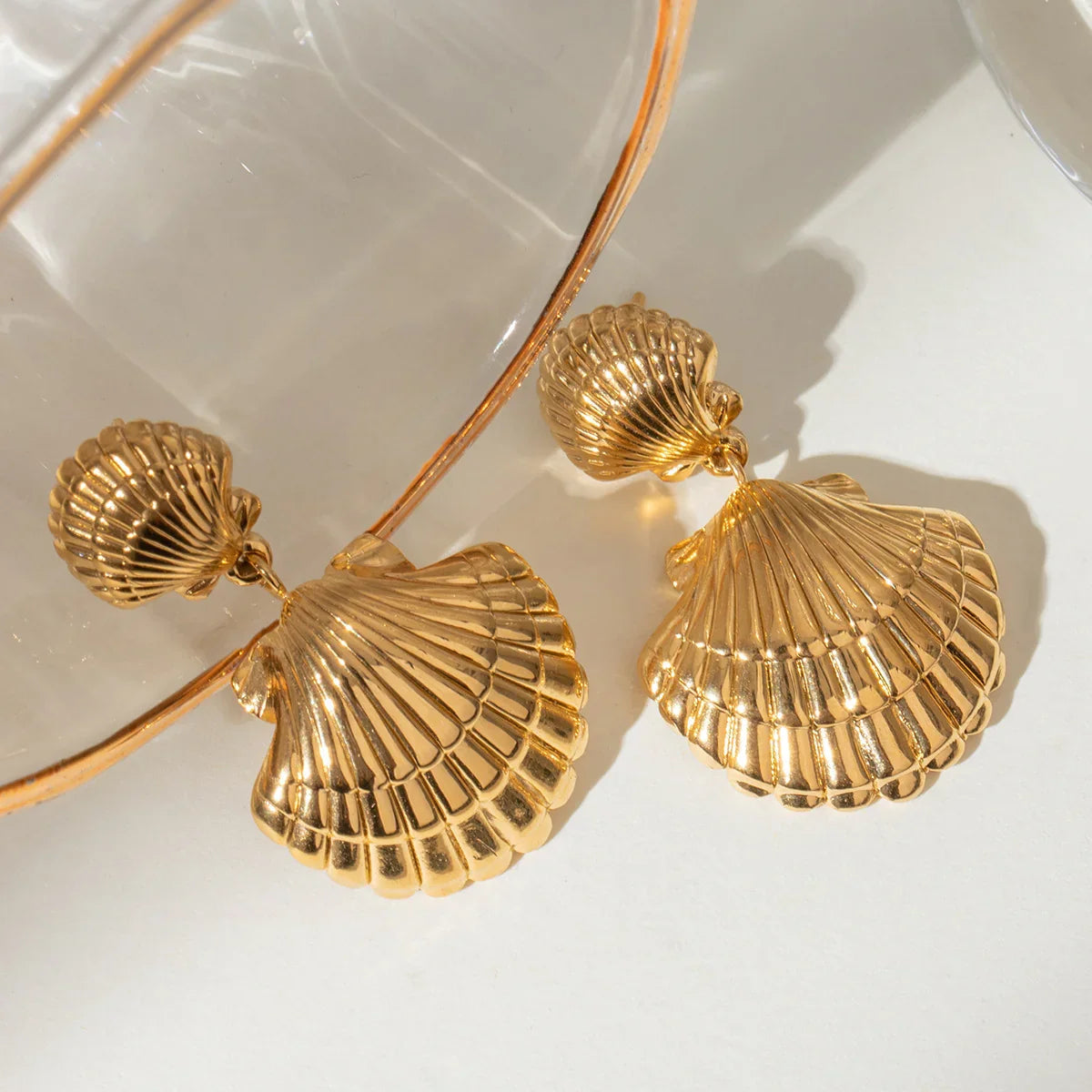 [Royal Vicky]Sandy Gold Seashell Earrings