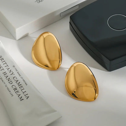 [Royal Vicky]Carrie Chunky Bean Gold Earrings
