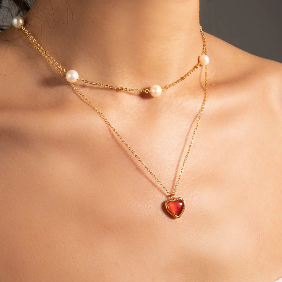 [Royal Vicky]Cecily Gold Heart Necklace